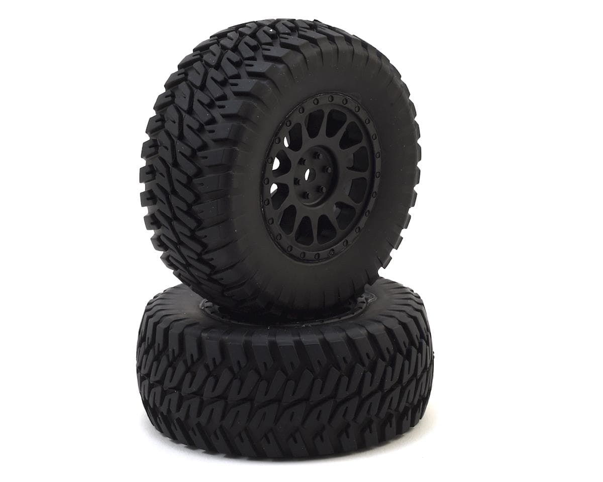 Team Associated 12mm Hex Multi-Terrain Pre-Mounted 1/10 Tires (Black) (2)