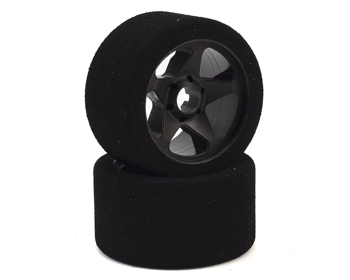 Contact 1/8 Nitro Foam Front Tires w/5 Spoke Rim (2) (Black) (30 Shore)