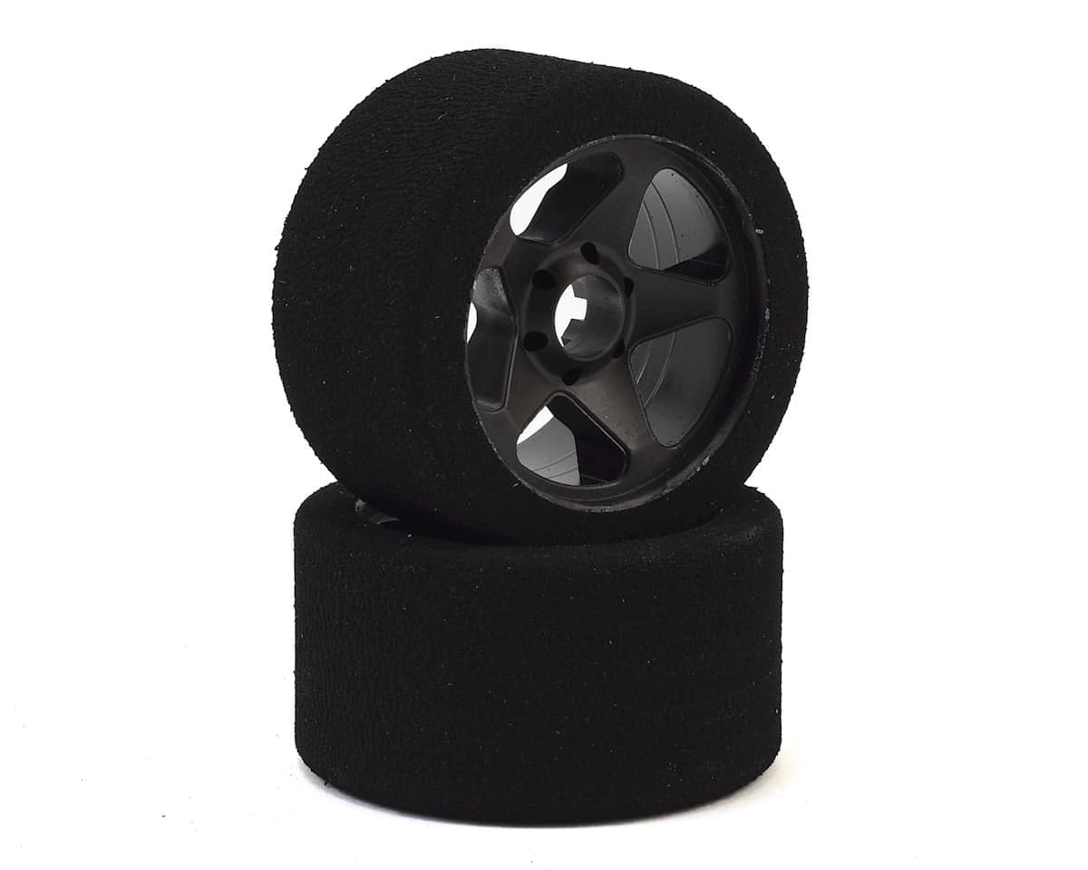 Contact 1/8 Nitro Foam Front Tires w/5 Spoke Rim (2) (Black) (35 Shore)