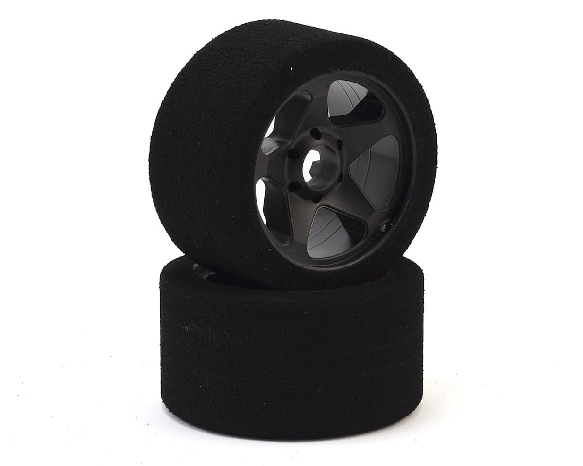 Contact 1/8 Nitro Foam Front Tires w/5 Spoke Rim (2) (Black) (40 Shore)