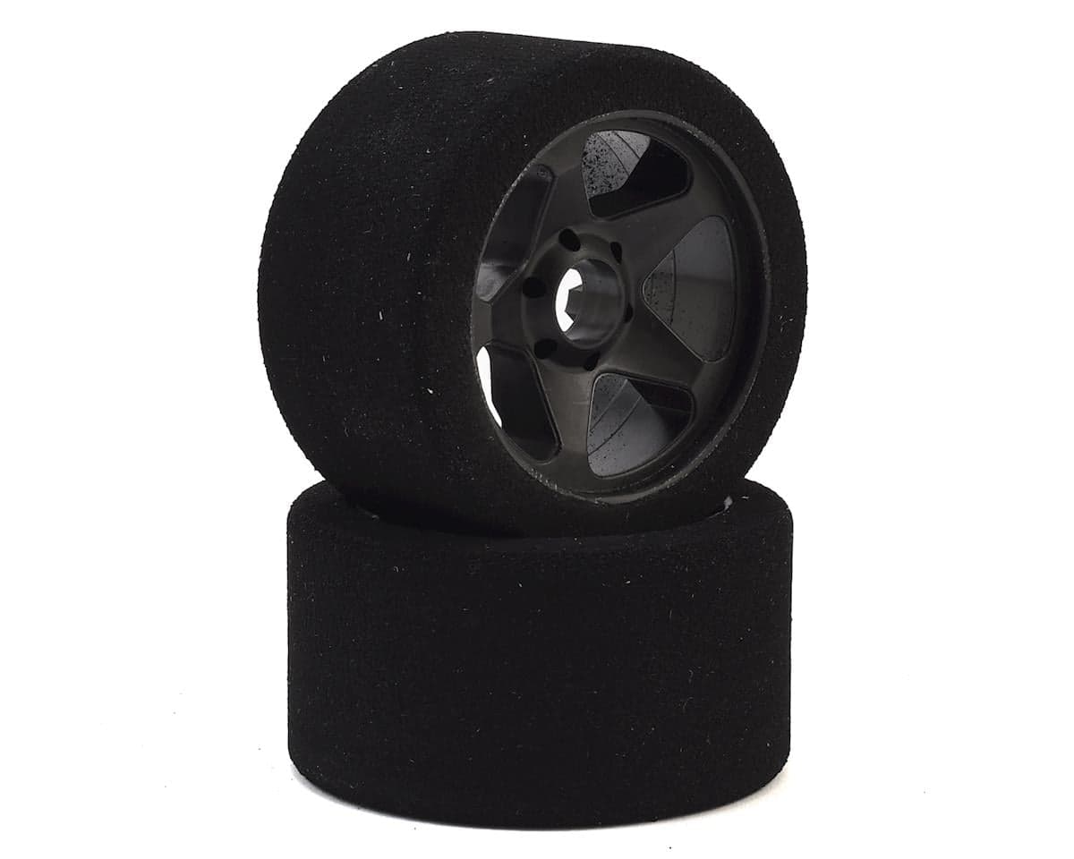 Contact 1/8 Nitro Foam Front Tires w/5 Spoke Rim (2) (Black) (45 Shore)