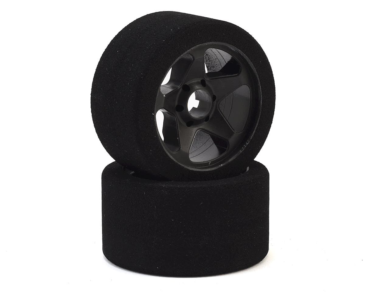 Contact 1/8 Nitro Foam Front Tires w/5 Spoke Rim (2) (Black) (50 Shore)
