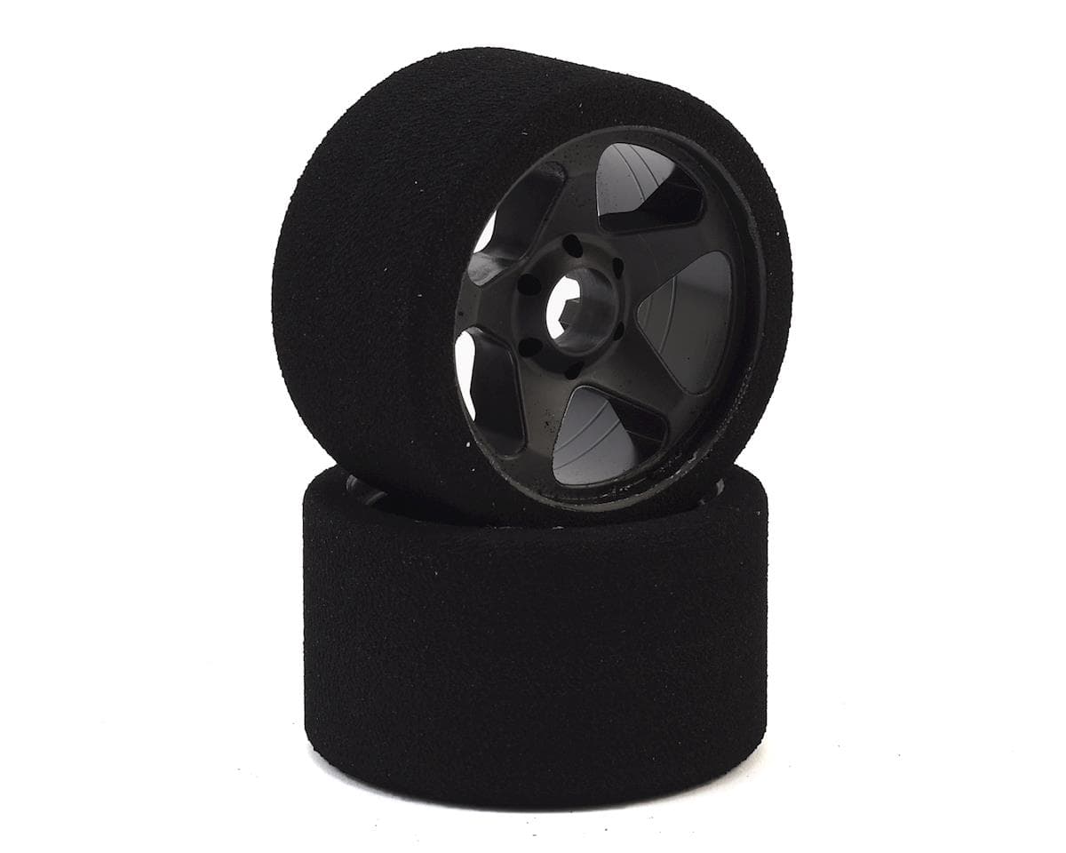 Contact 1/8 Nitro 66mm Foam Front Tires w/5 Spoke Rim (2) (Black) (45 Shore)