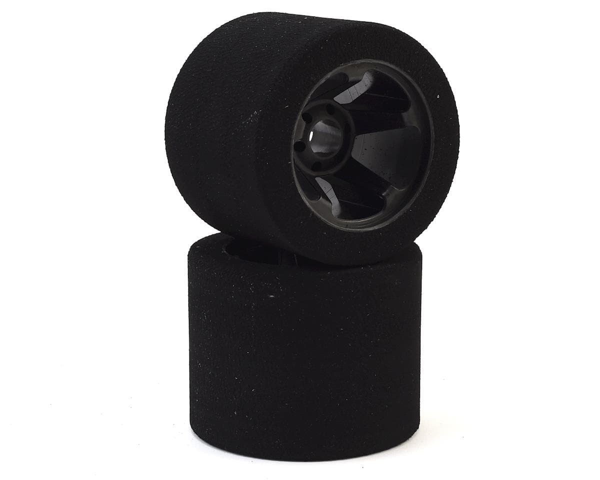 Contact 1/8 Nitro 76mm Foam Rear Tires w/5 Spoke Rim (2) (Black) (35 Shore)