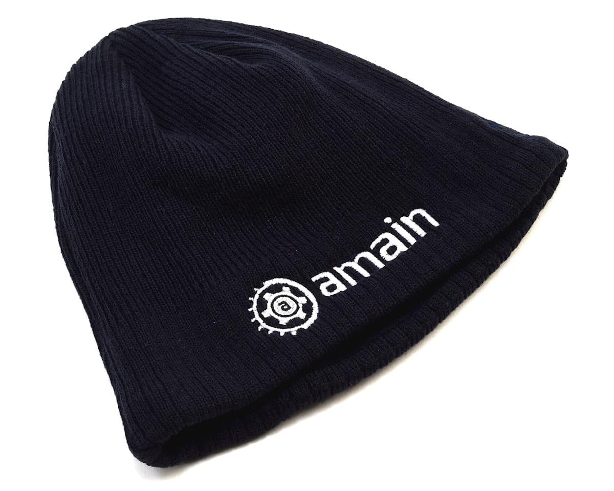 AMain Knit Cap Beanie w/White Gear Logo (Blue)