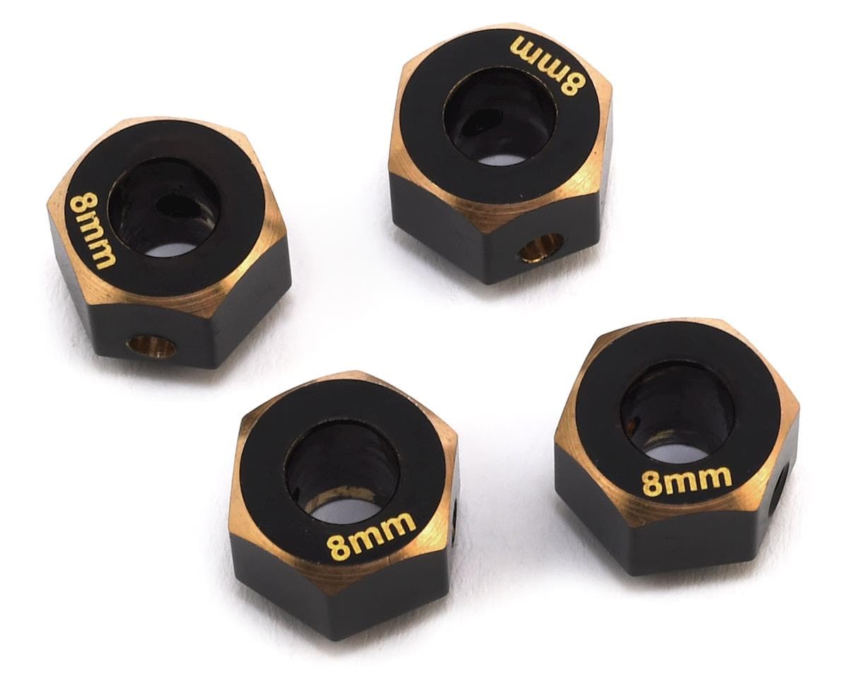 Samix Brass 12mm Hex Adapters for Traxxas TRX-4 (4) (8mm) (6.5g)