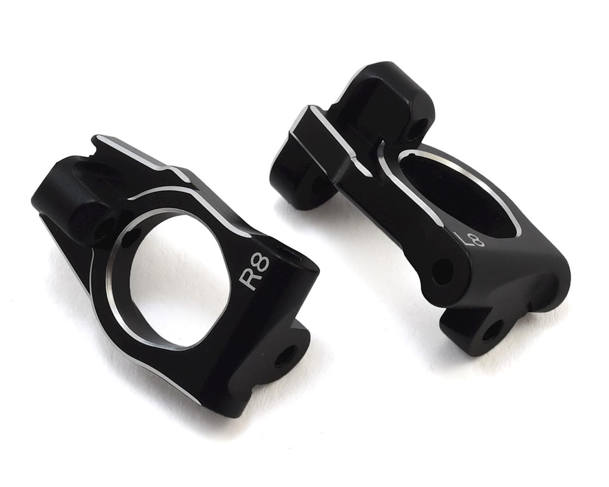 Yokomo YZ-4 SF Aluminum Front Steering Hub Carrier (Black) (2) (8°)