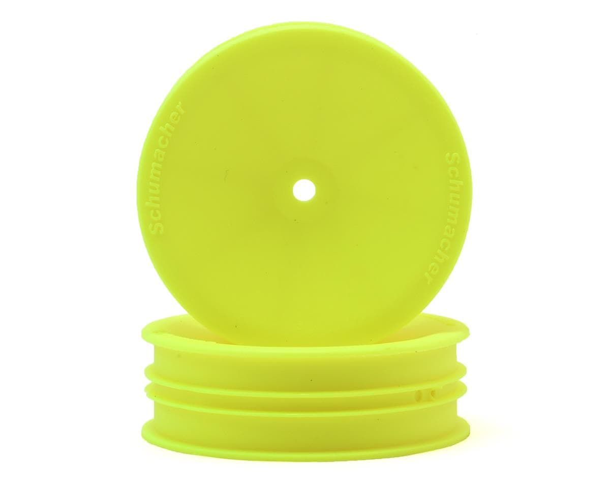 Schumacher 12mm 1/10 2WD Buggy Front Slim Hex Wheels (Yellow) (2)