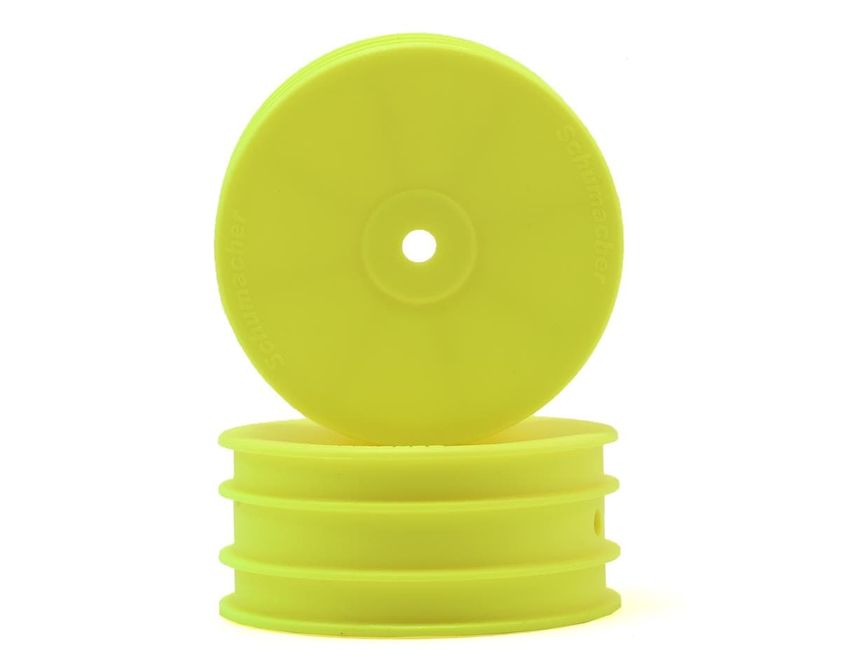 Schumacher 12mm 1/10 4WD Buggy Front Hex Wheels (Yellow) (2)