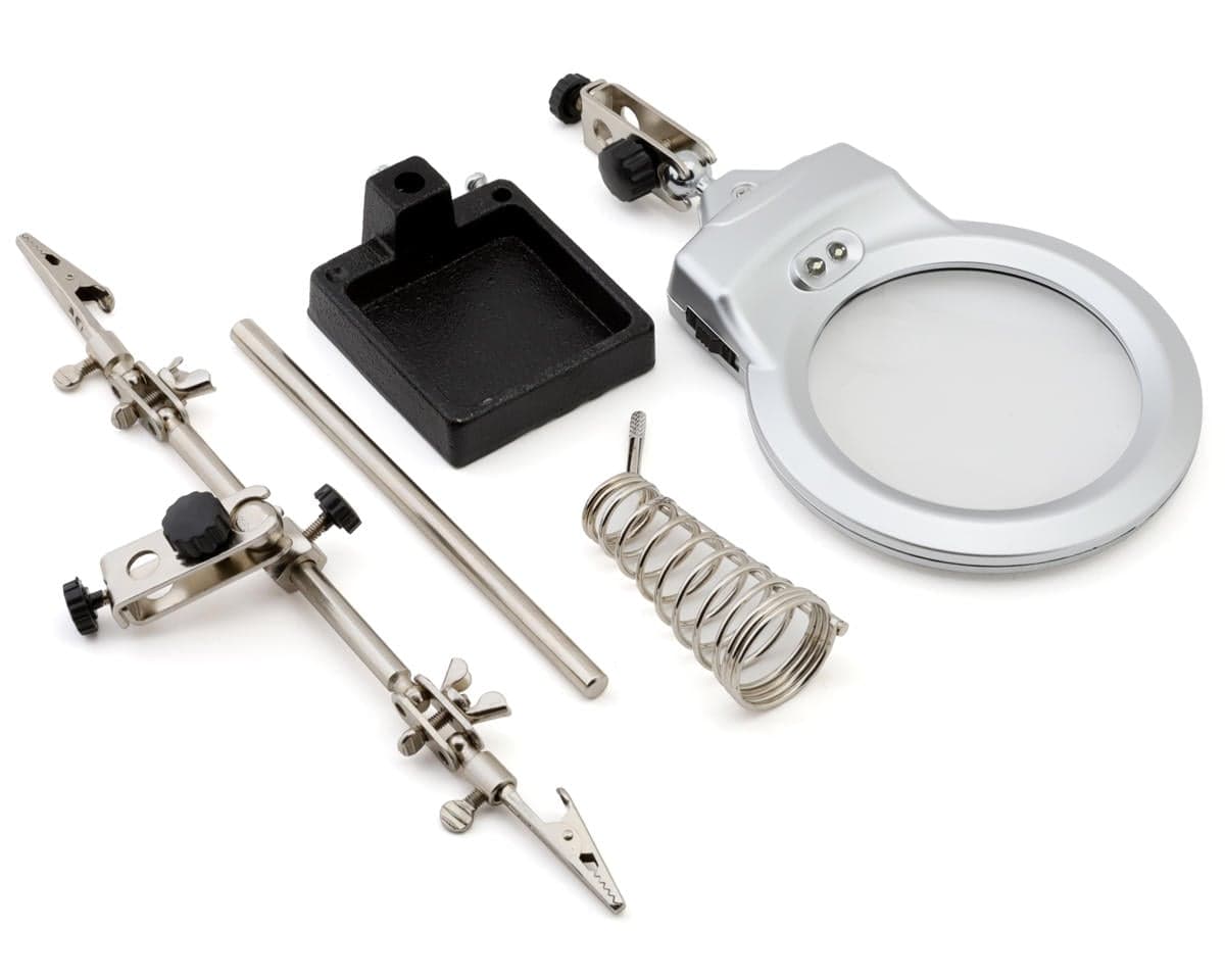 Enkay Helping Hands Stand w/Magnifier, Soldering Iron Holder & LED Lights