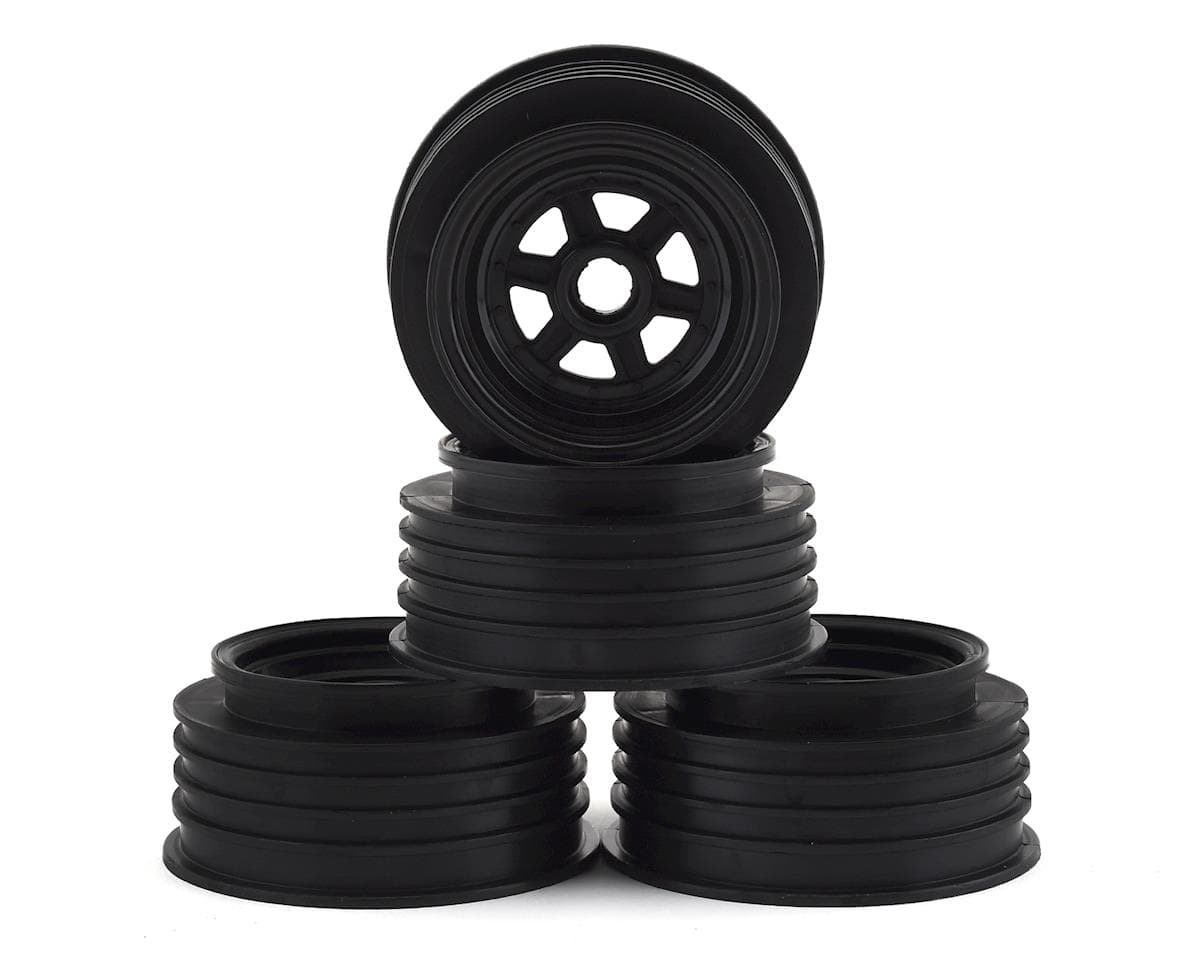 DE Racing Gambler 3/8" Bearing Front Wheels (Custom Works/GFRP) (Black)