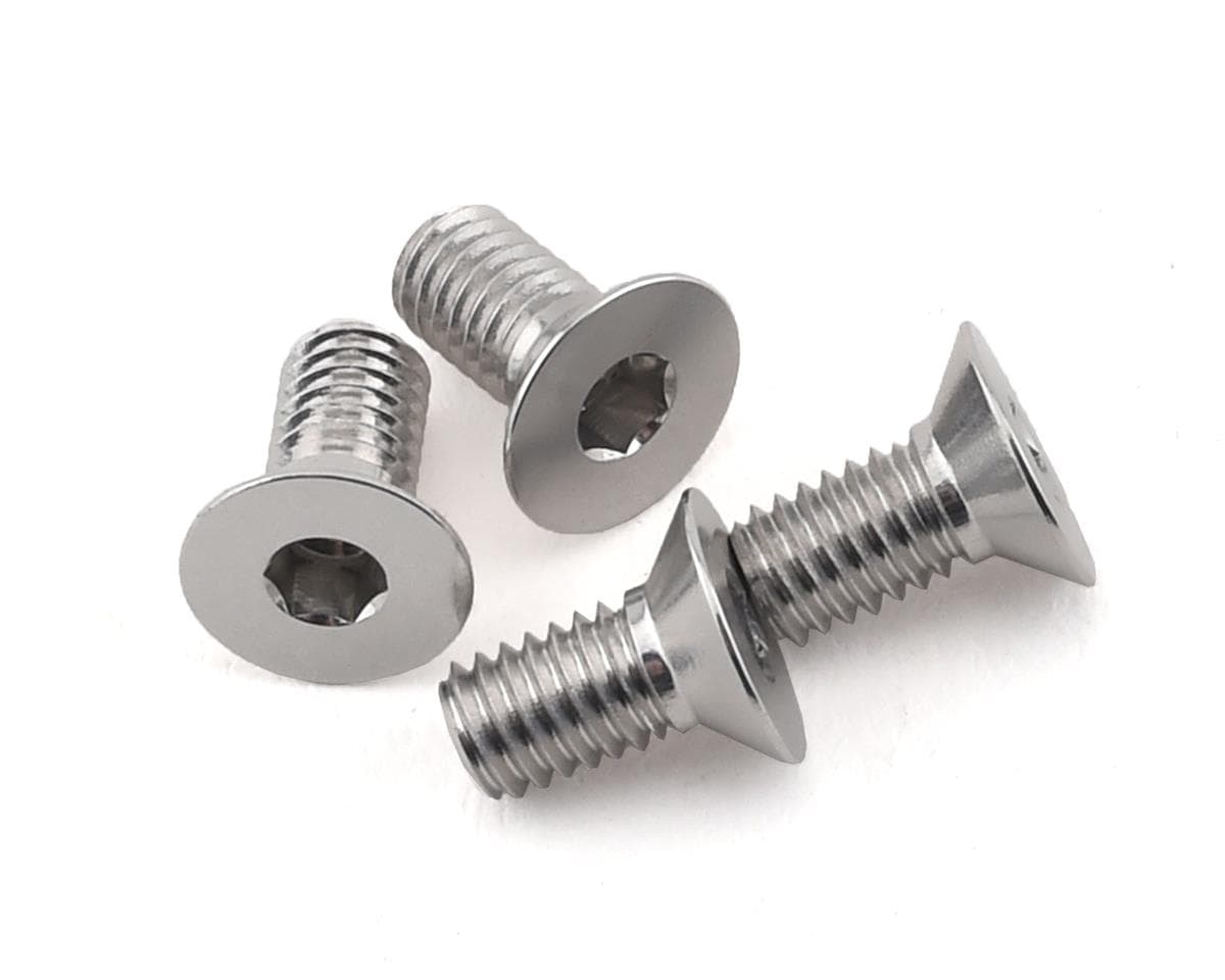 Yokomo 3x6mm Aluminum BD9 Flat Head Hex Screw (4)