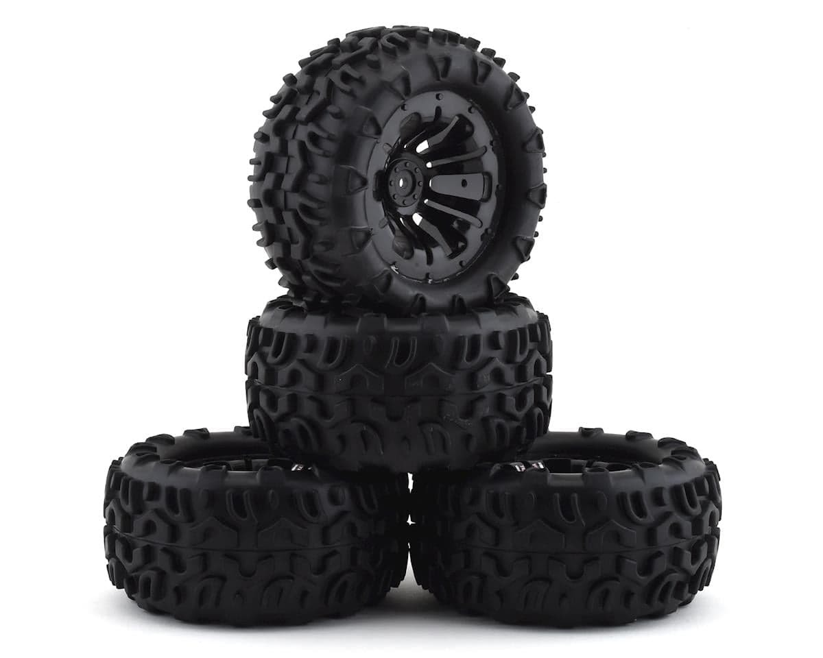 Firebrand RC Terrafire MTX Pre-Mounted Off Road Tires (4) (Black) w/12mm Hex