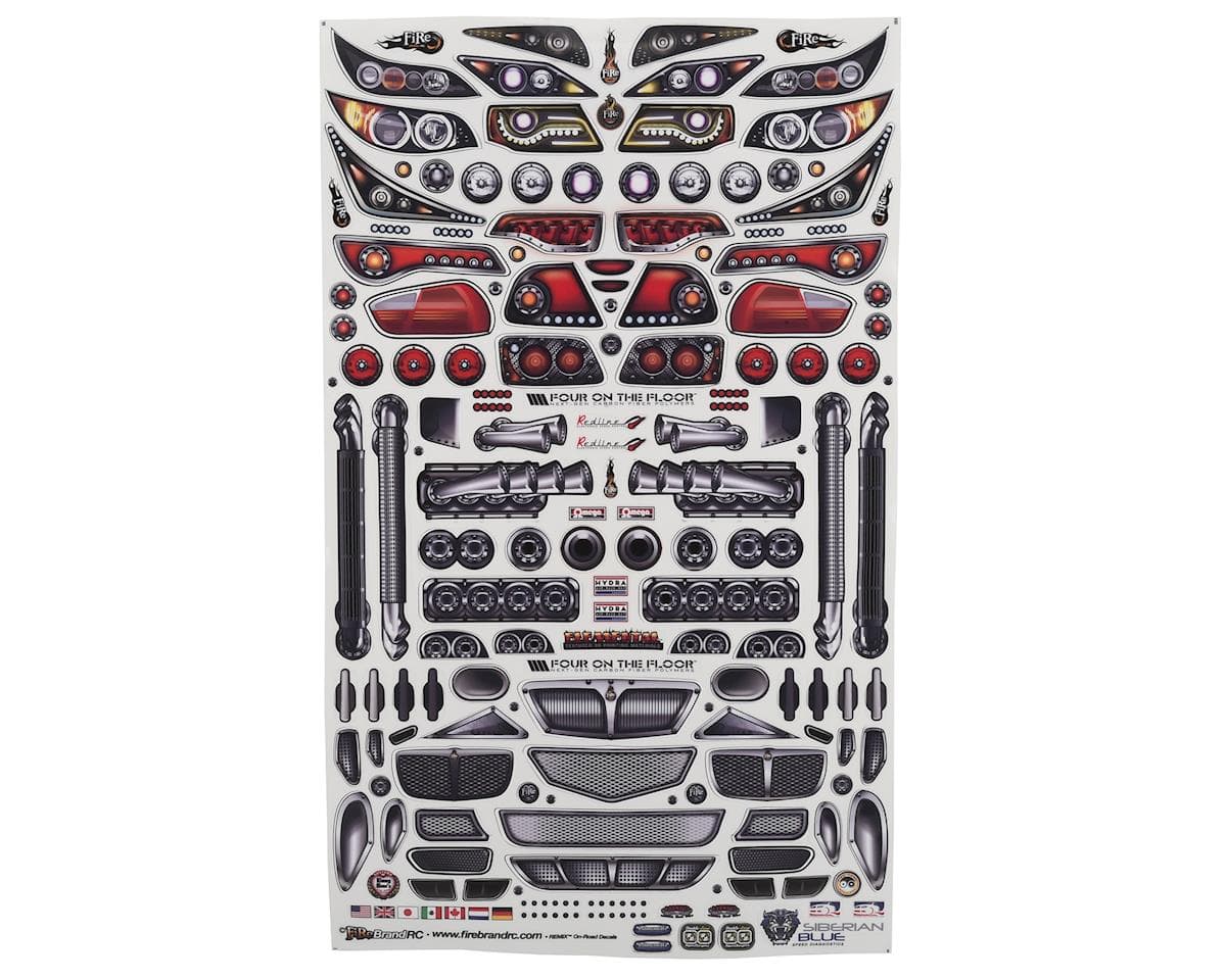 Firebrand RC Remix On-Road Decal Sheet (8.5x14")