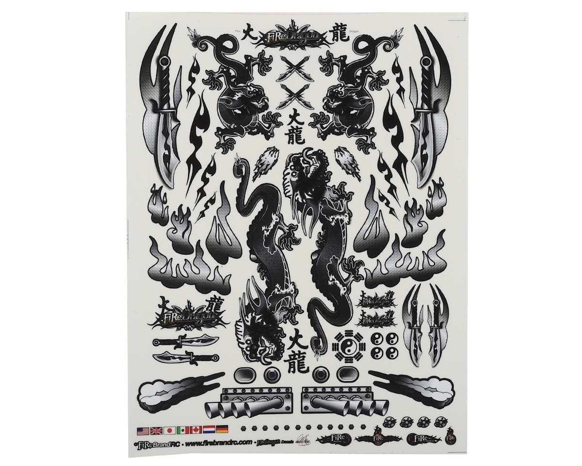 Firebrand RC Concept Dragon Decal (Black) (8.5x11")