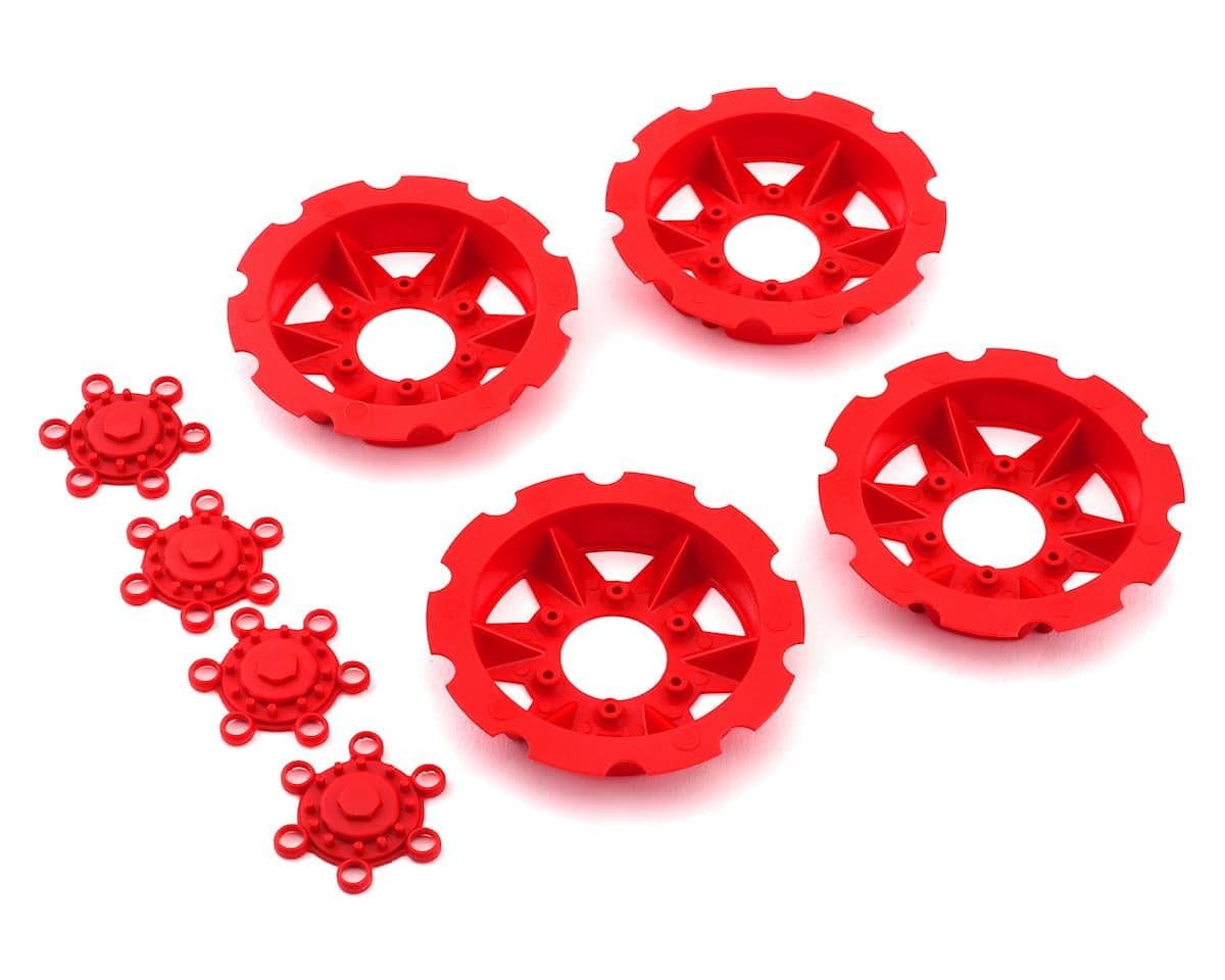 JConcepts "Tracker" Monster Truck Wheel Mock Beadlock Rings (Red) (4) (fits JCO3379 Dragon Wheels)