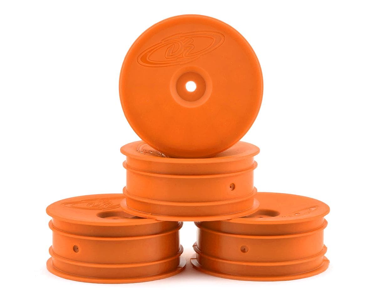 DE Racing "Speedline" 2.2 1/10 Buggy Front Wheels (4) (B6/RB6) (Orange) w/12mm Hex
