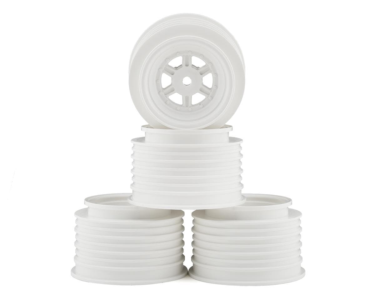 DE Racing Gambler Rear Late Model Wheels (AE/TLR) (White) w/12mm Hex