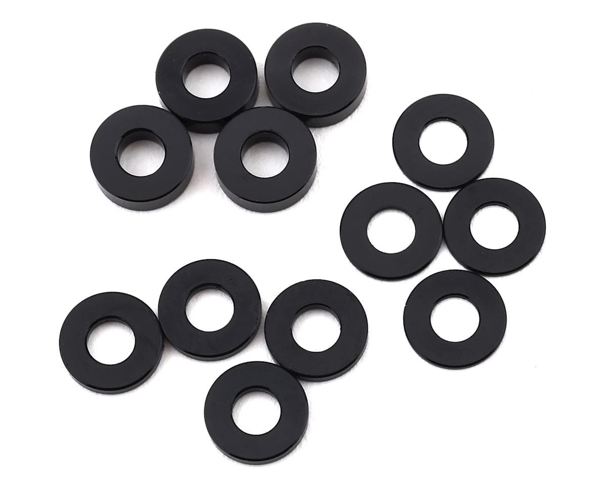 Team Losi Racing M3 Caster Block Aluminum Washer Set (Black) (4)