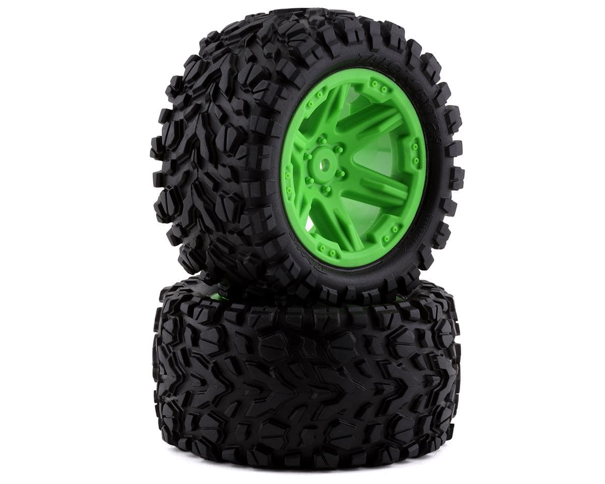 Traxxas Talon EXT 2.8" Pre-Mounted Tires w/RTX Wheels (Green) (2) w/12mm (2wd Electric Rear)
