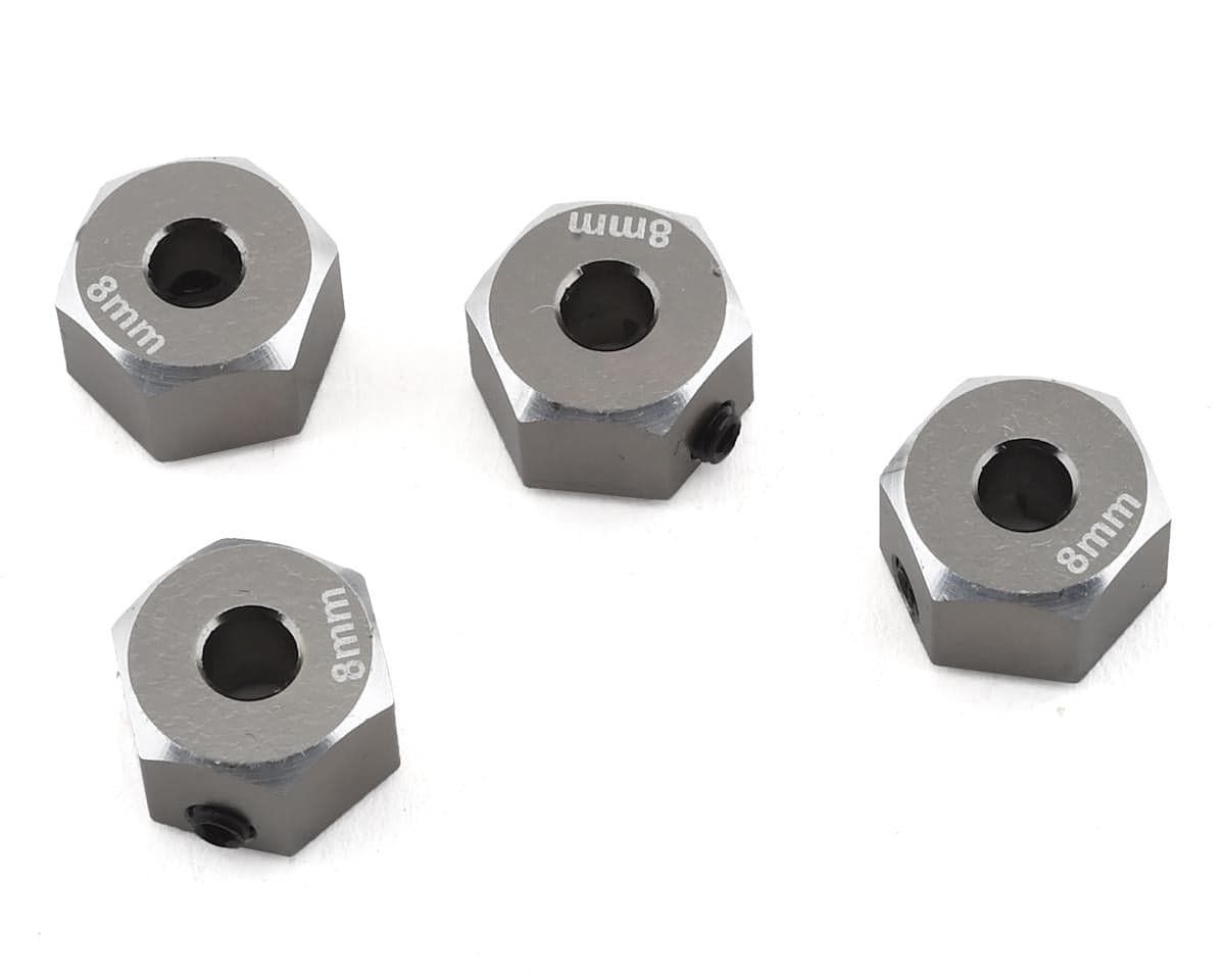 Samix SCX10 II Aluminum 12mm Hex Adapter (Grey) (4) (8mm)
