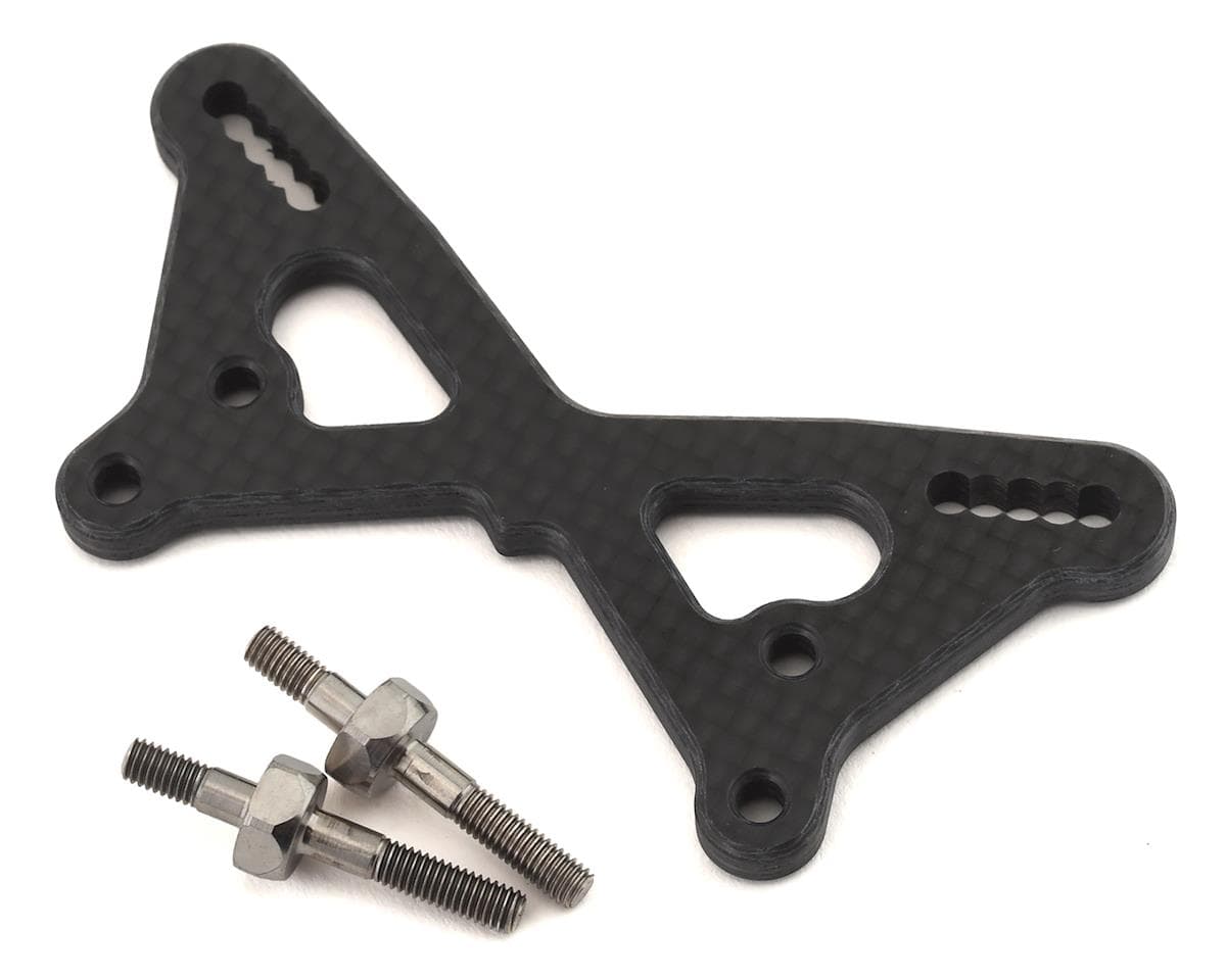 Team Losi Racing 22 5.0 +2mm Carbon Front Tower w/Titanium Standoffs