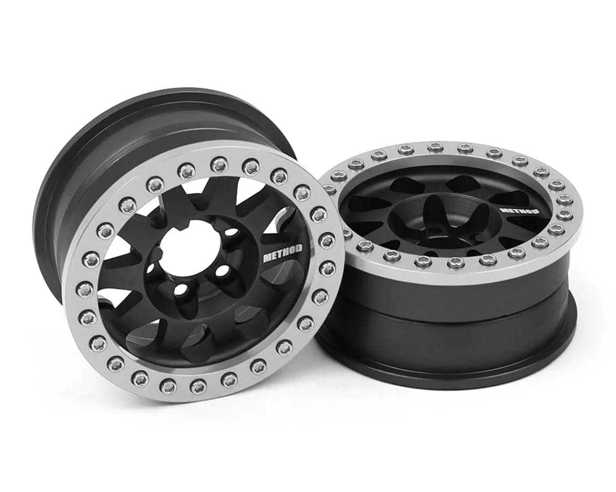 Vanquish Products 1.9" Method 101 V2 CNC Aluminum Crawler Beadlock Wheels (Black) (2)