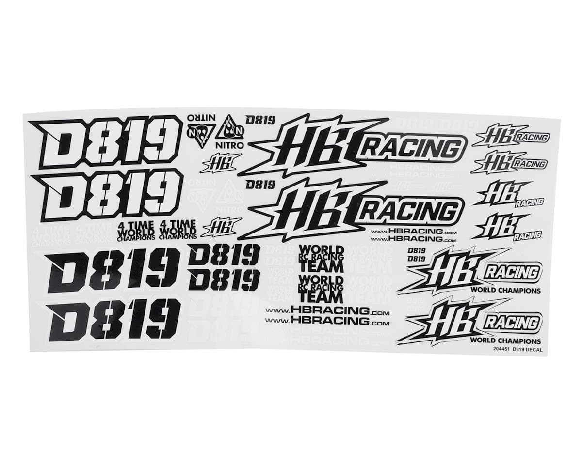 HB Racing D819 Decal Set
