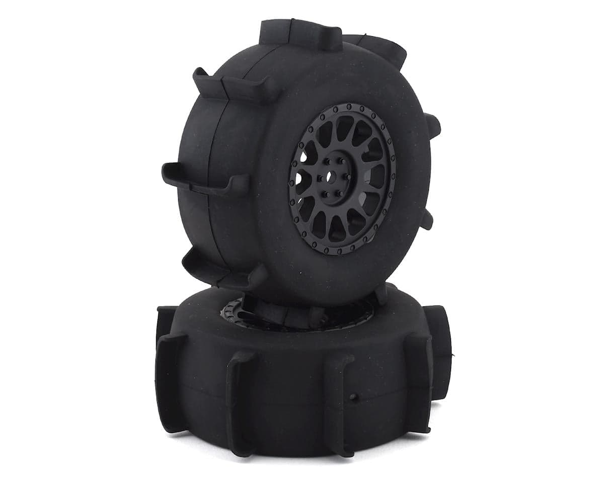 Team Associated Sand Paddle Pre-Mounted Rear Tires w/Method Wheels (Black) w/12mm Hex