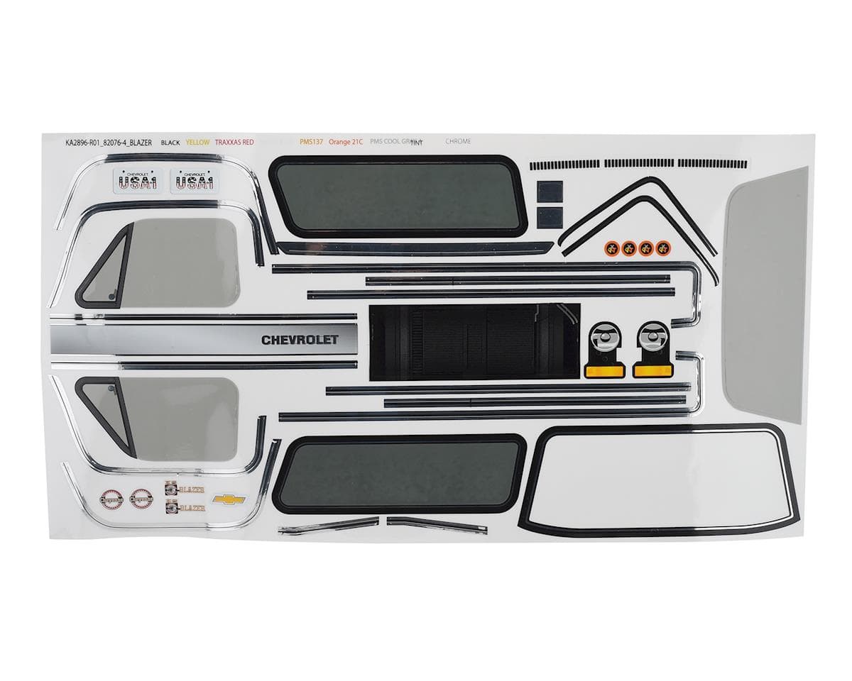 Traxxas TRX-4 1979 Chevrolet Blazer Decal Sheet
