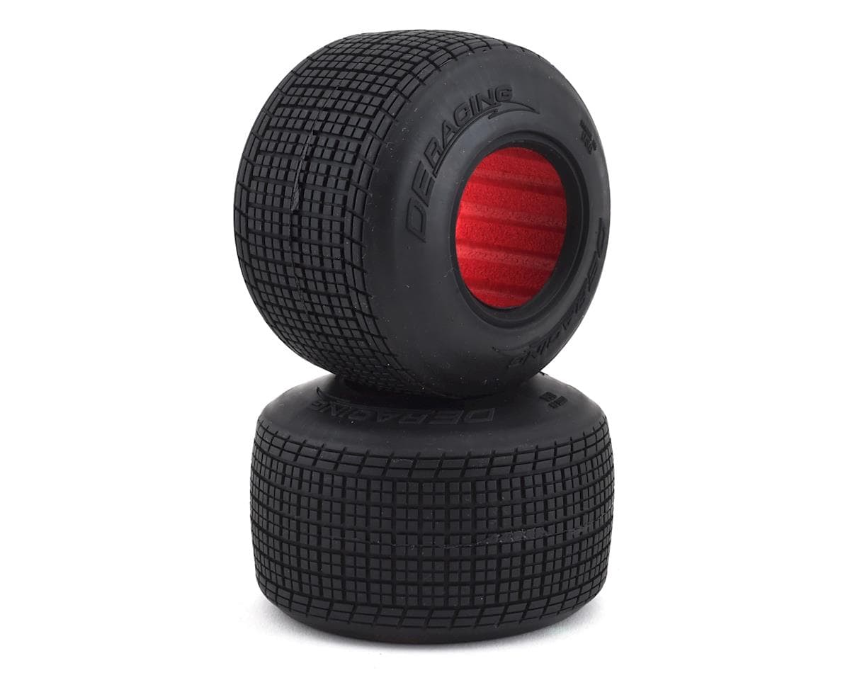 DE Racing Outlaw Sprint HB Dirt Oval Rear Tires w/Red Insert (2) (Clay)