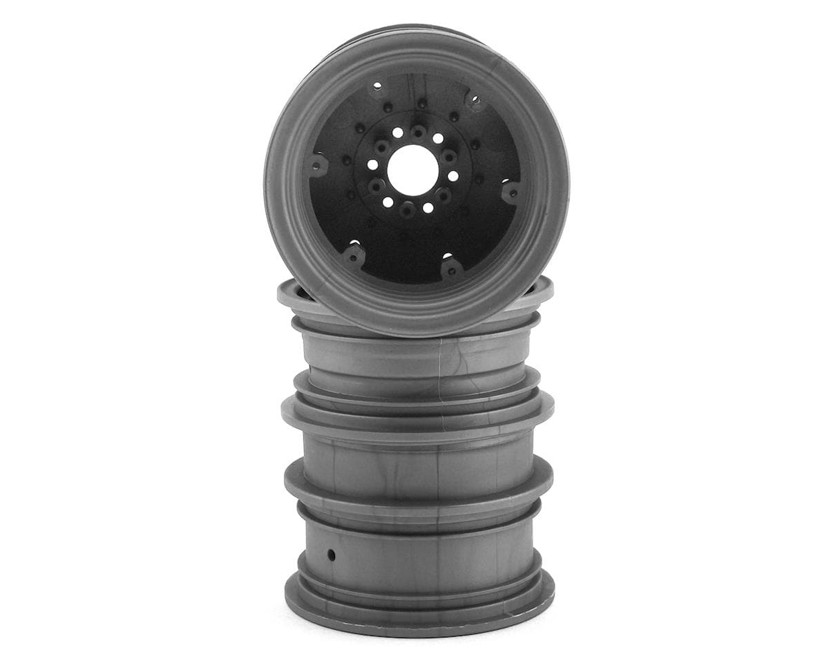 JConcepts Krimson Dually 2.6" Dual Truck Wheels (Grey/Silver) (2) w/Adaptors & Covers