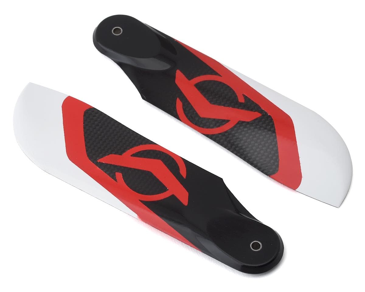 Azure Power 115mm Carbon Fiber Tail Blade Set (Red/White)