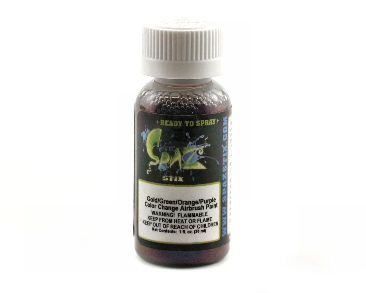 Spaz Stix Multi-Color Change Airbrush Paint (Gold/Green/Orange/Purple) (2oz)