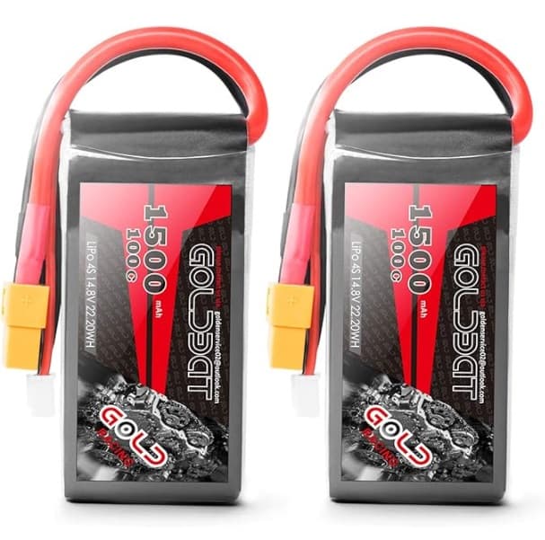 GOLDBAT 4S 1500mAh 100C 14.8V LiPo Battery (2 Packs)