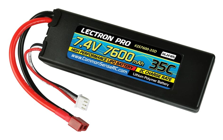 Lectron Pro 7.4V 7600mAh 35C Lipo Battery 