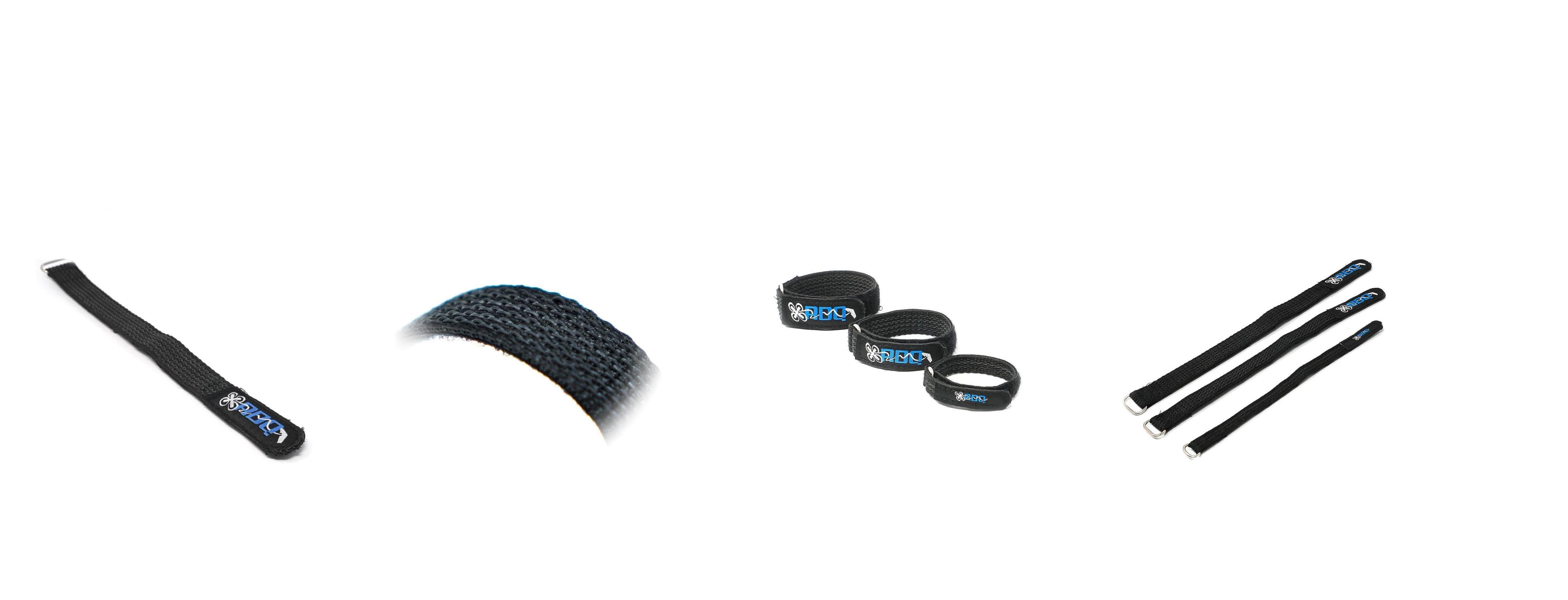 RDQ 250mm Kevlar Battery Strap w/ Woven Rubber Grip & Metal Buckle