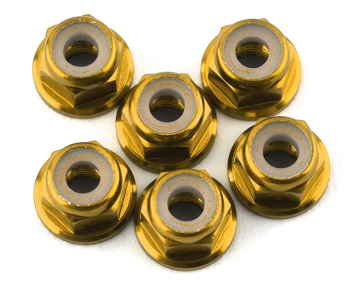 175RC Lightweight Aluminum M3 Flanged Lock Nuts (Gold) (6)