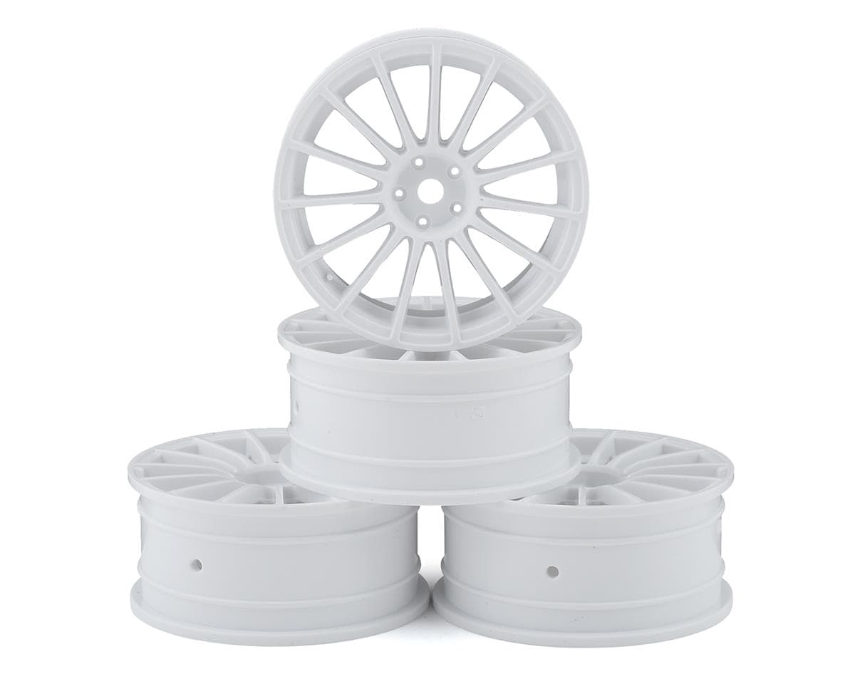 MST White LM wheel 24mm (+0) (4) (0mm Offset) w/12mm Hex