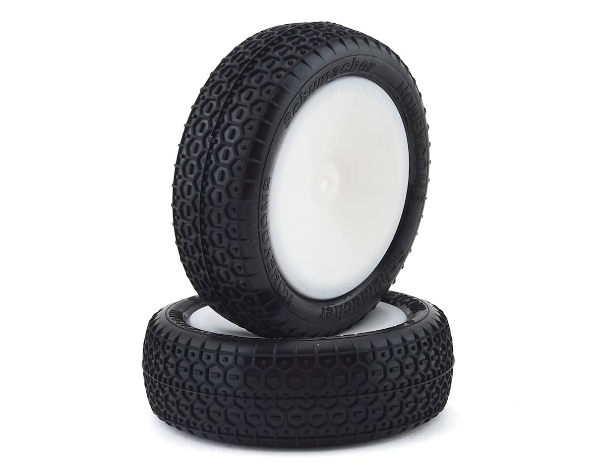 Schumacher Honeycomb Pre-Mounted 2.2" 2WD Front Tires (2) (Yellow) w/12mm Hex (Cragg Insert)