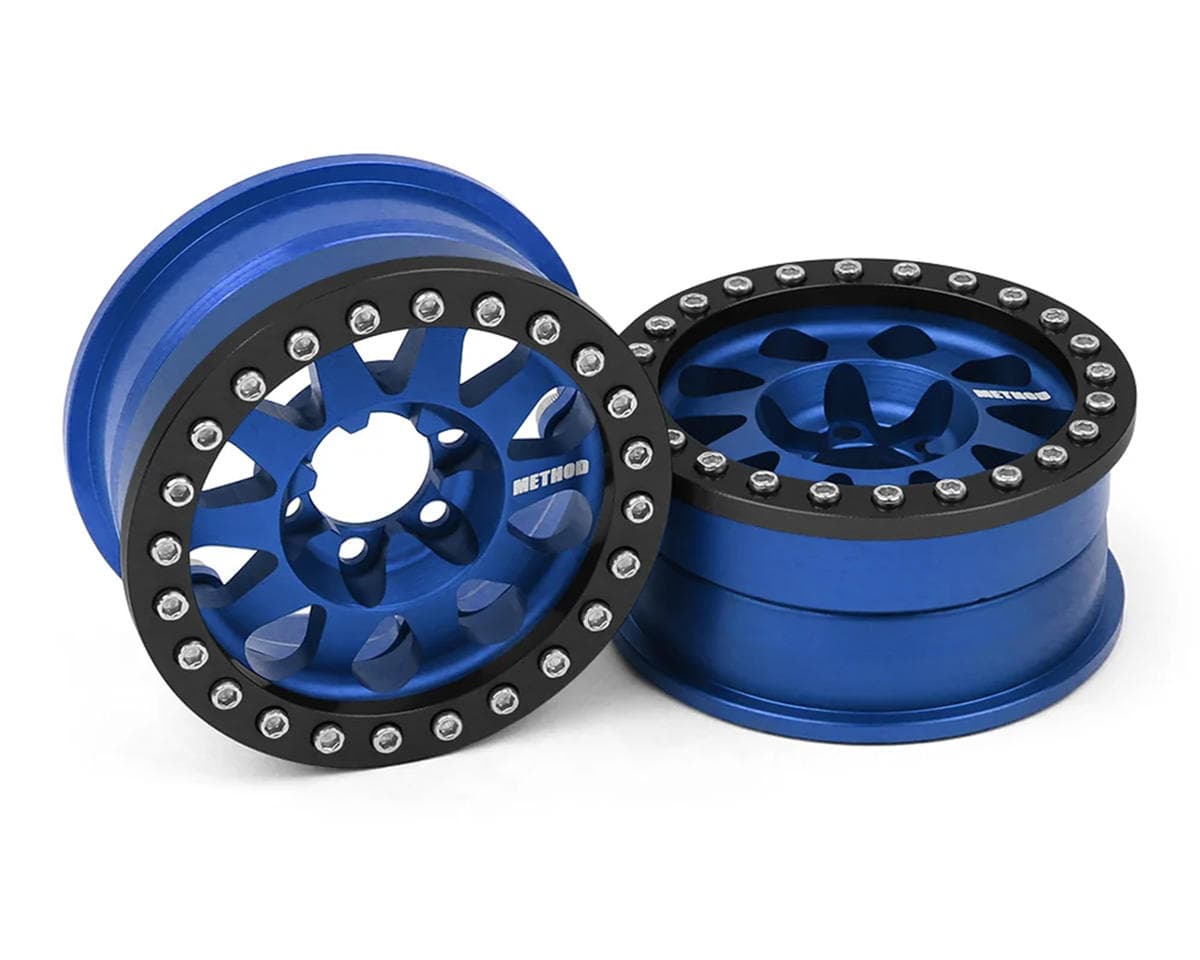 Vanquish Products 1.9" Method 101 V2 CNC Aluminum Crawler Beadlock Wheels (Blue) (2)