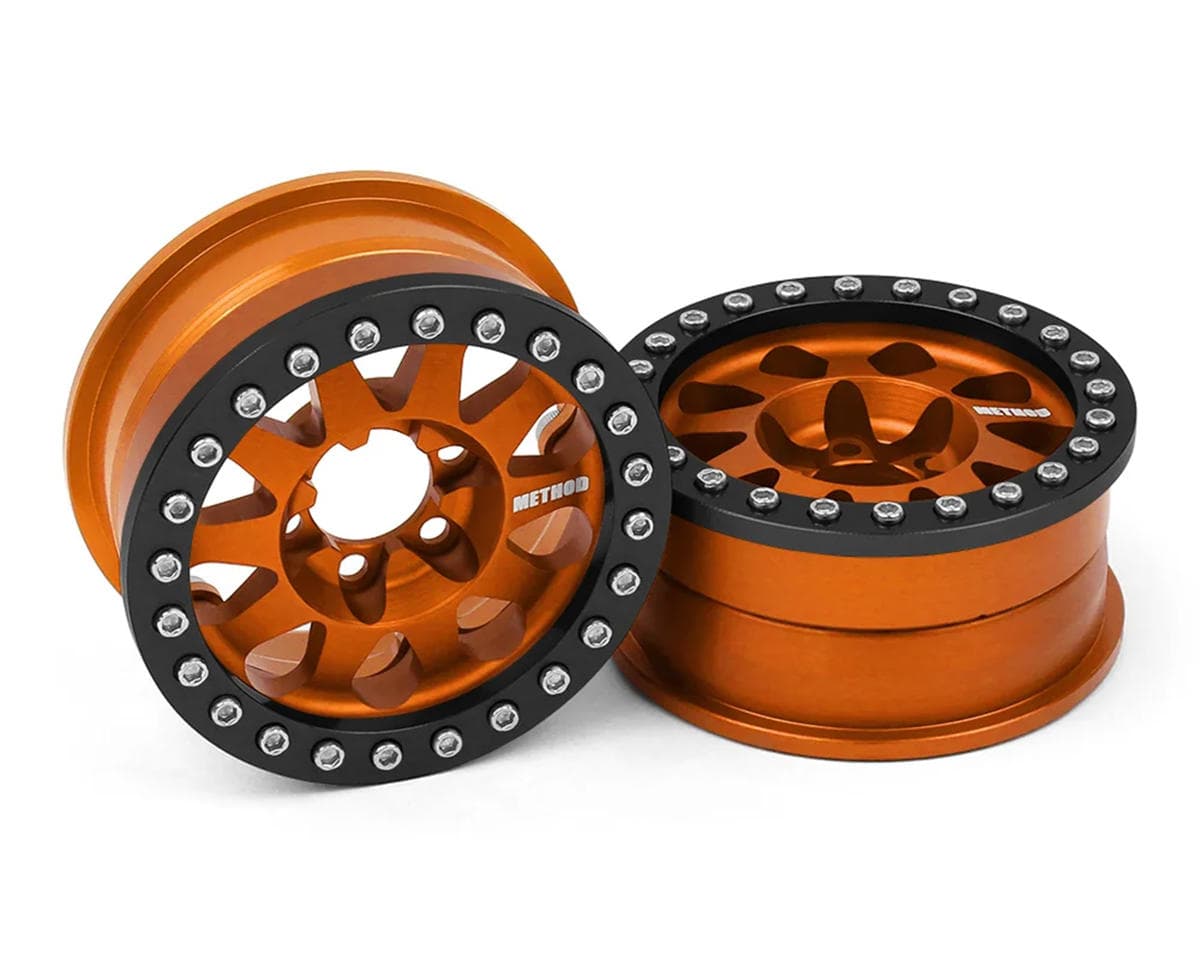 Vanquish Products 1.9" Method 101 V2 CNC Aluminum Crawler Beadlock Wheels (Orange) (2)