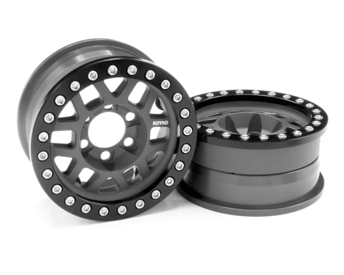 Vanquish Products 1.9" KMC XD229 Machete V2 CNC Aluminum Crawler Beadlock Wheels (Grey) (2)