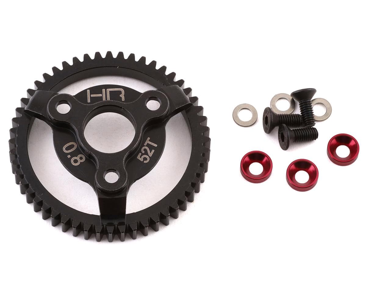 Hot Racing 32P Steel Spur Gear for Traxxas Bandit/Stampede (Red) (52T)