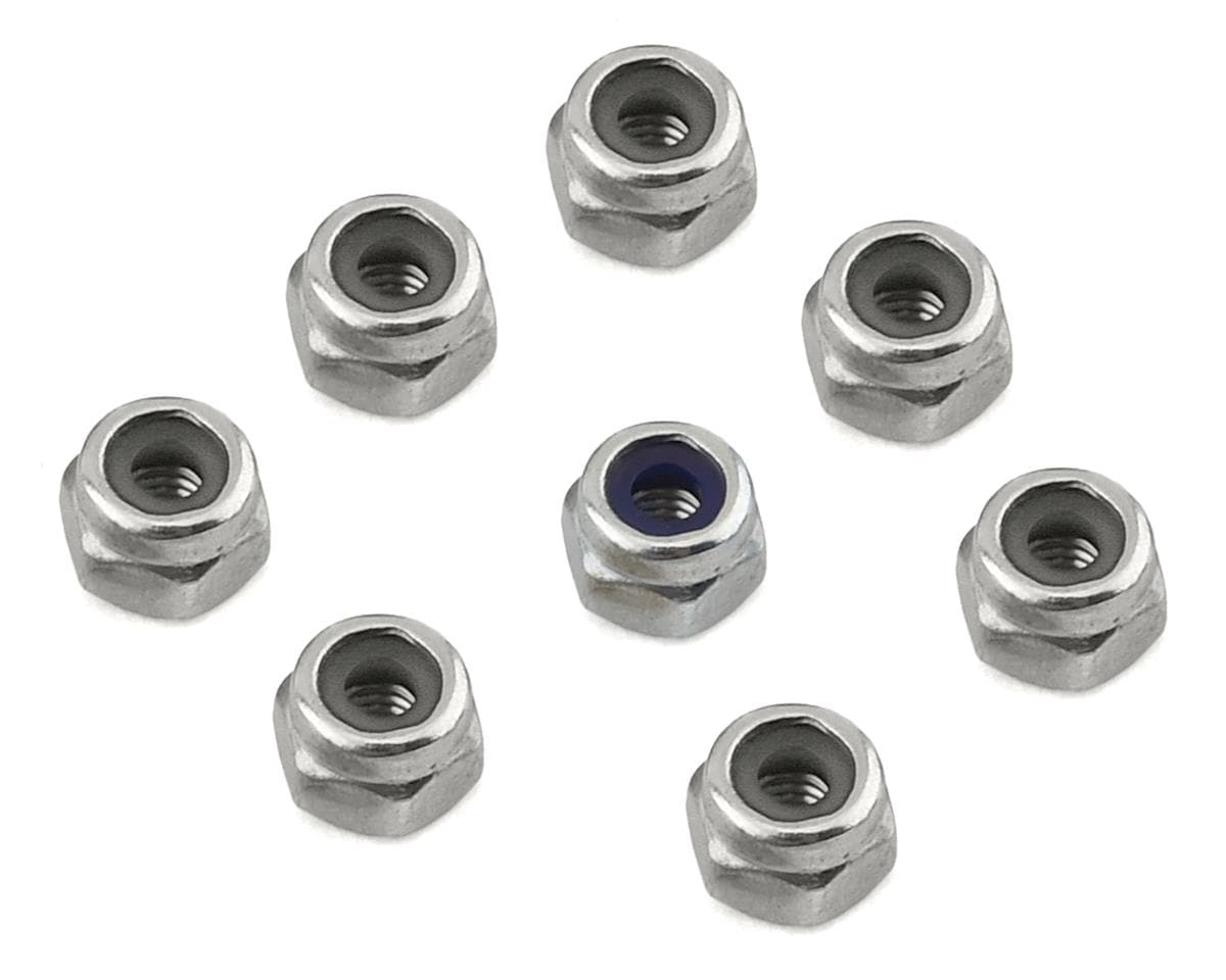 ST Racing Concepts Hinge Pin Locknuts for Traxxas Slash/Stampede/Rustler (8) (Silver)