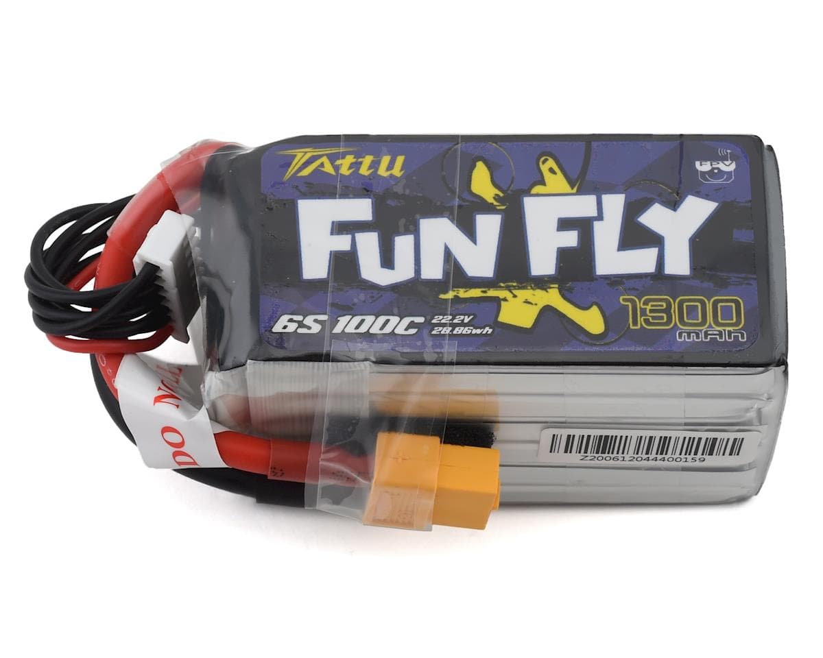 Tattu 6s LiPo Battery 100C w/XT60 Connector (22.2V/1300mAh) w/XT-60 Connector