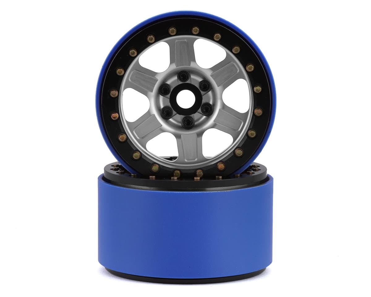SSD RC Challenger PL 2.2" Beadlock Crawler Wheels (Silver/Black) (2)