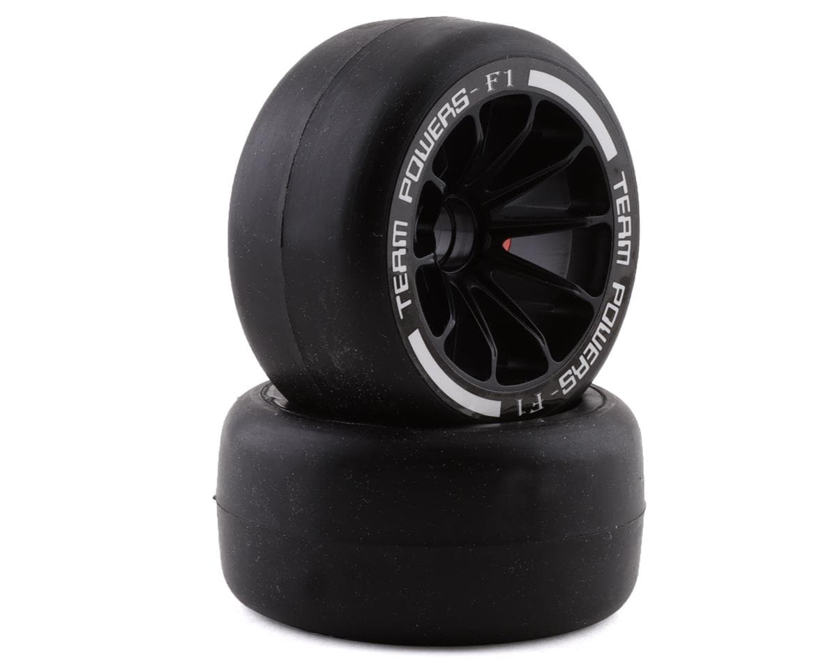 Team Powers F1 Pre-Mounted Front Rubber Tires (Black) (2) (42R)
