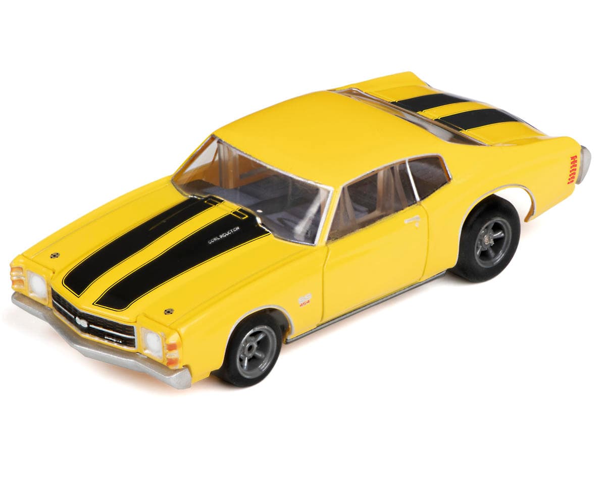 AFX Collector Series 1971 Chevelle 454 HO Slot Car (Yellow) (LWB) (Mega G+)