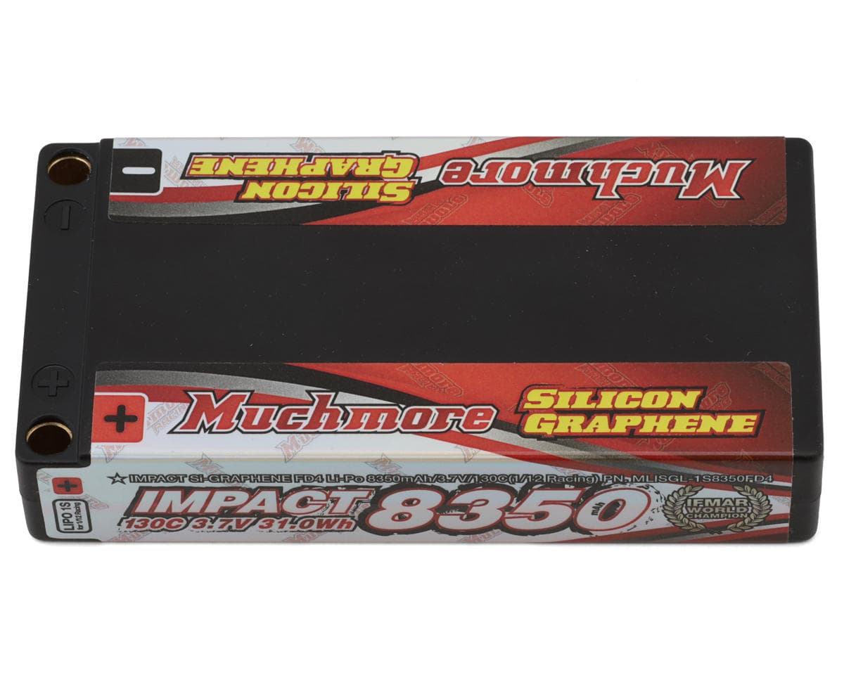 Muchmore Impact FD4 1S 1/12 LiPo Battery Pack 130C (3.7V/8350mAh) w/5mm Bullets